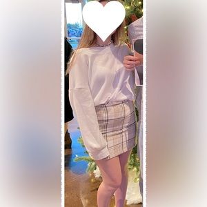 SHEIN Cream/Tan/Brown Mini Skirt - Size S